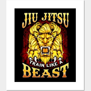 Jiu Jitsu Train Like a Beast Brazilian BJJ MMA Posters and Art